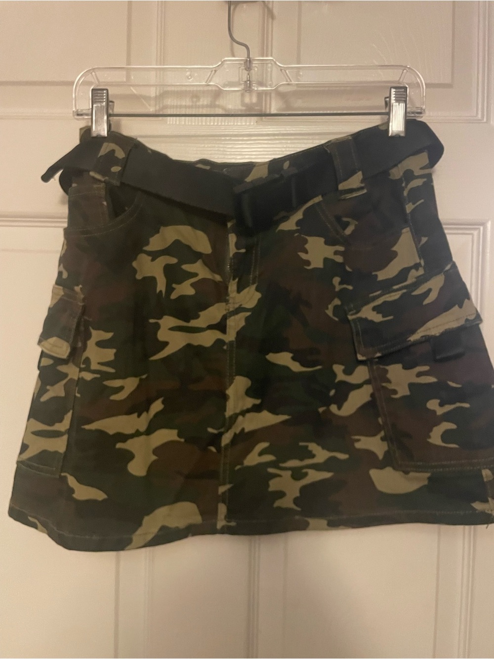 Almost Famous Camo Cargo Mini Skirt - Green/Brown